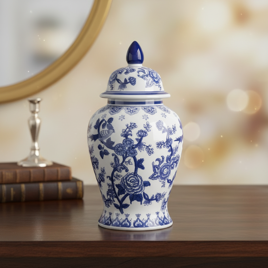 Madeleine Ceramic Round Bellied Ginger/Temple Jar