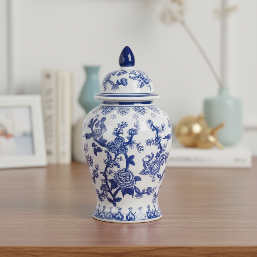 Madeleine Ceramic Round Bellied Ginger/Temple Jar