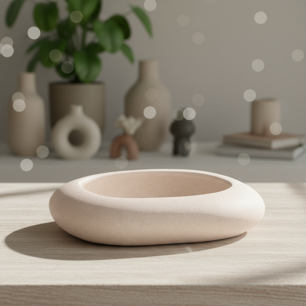 Olivia Polyresin Decorative Bowls in Cream Finish