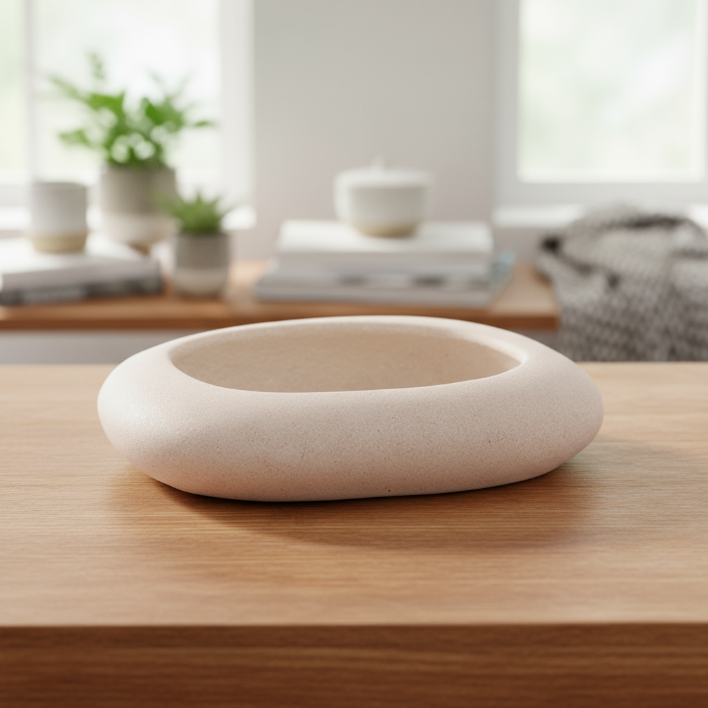 Olivia Polyresin Decorative Bowls in Cream Finish