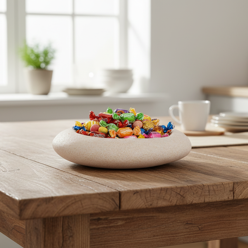 Olivia Polyresin Decorative Bowls in Cream Finish