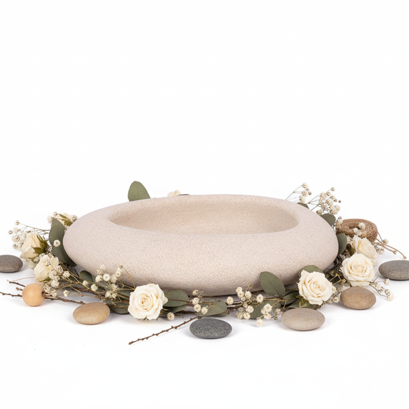 Olivia Polyresin Decorative Bowls in Cream Finish