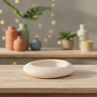 Olivia Polyresin Decorative Bowls in Cream Finish