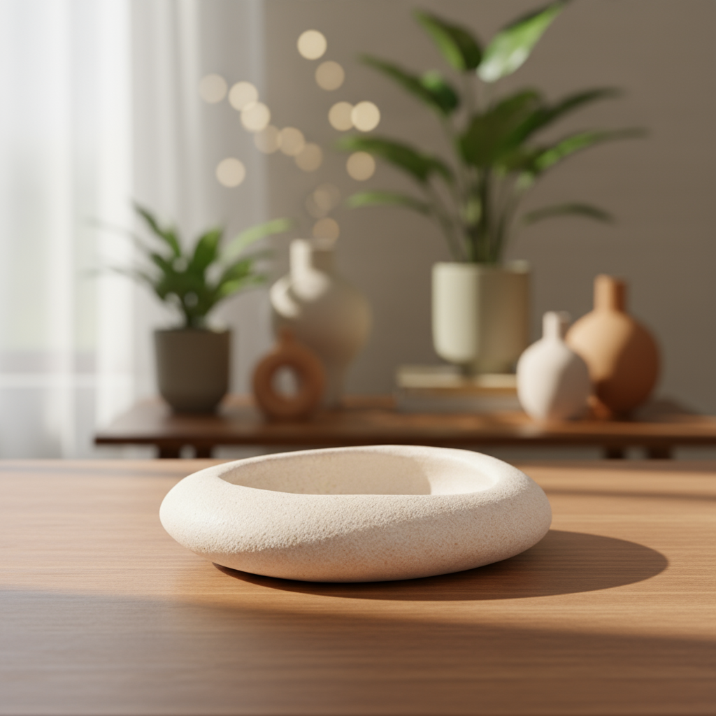 Olivia Polyresin Decorative Bowls in Cream Finish