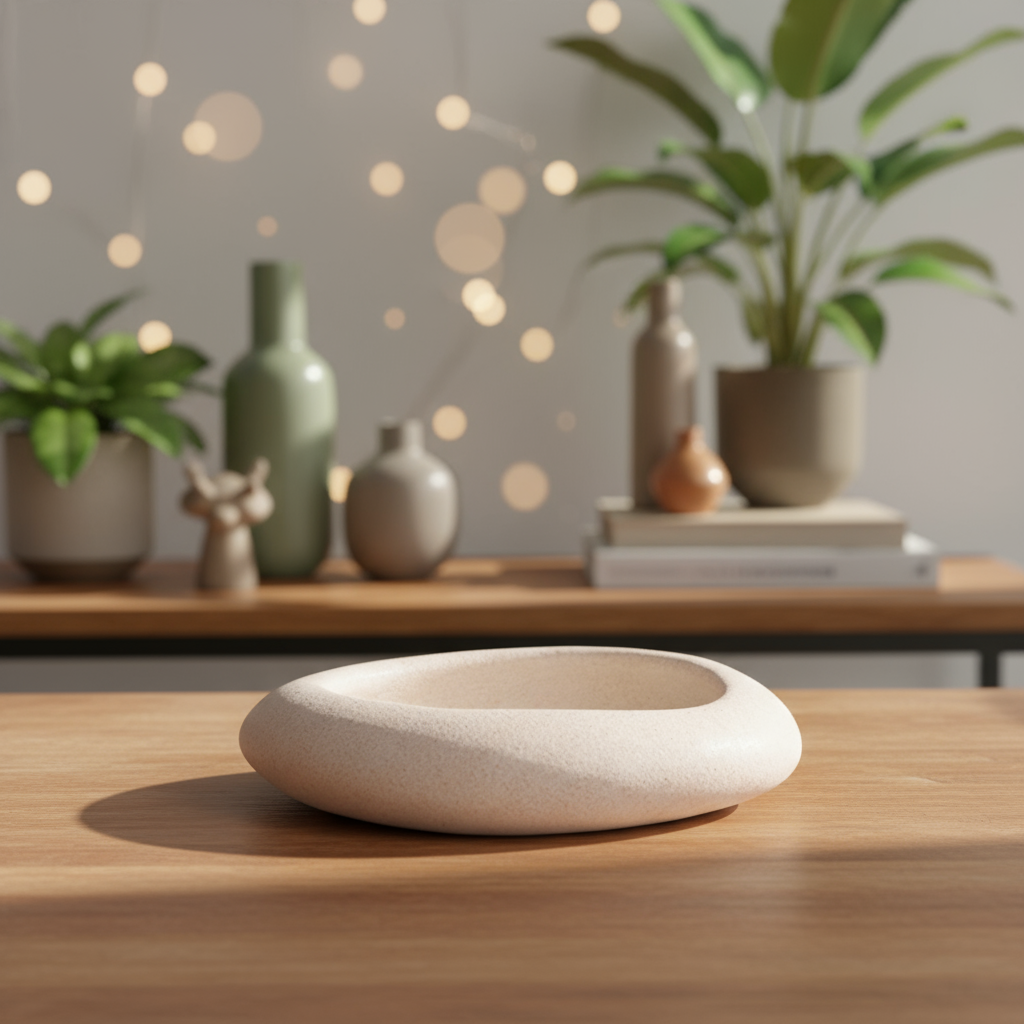 Olivia Polyresin Decorative Bowls in Cream Finish