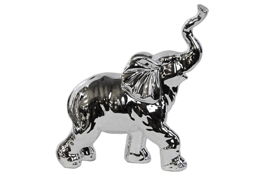 Porcelain Figurine Polished Chrome Finish
