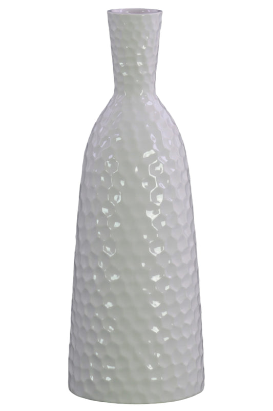 Ceramic Vase Gloss Finish White-14.25"H -249