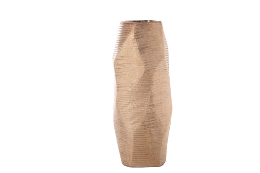 Ceramic Round Vase Gloss Finish Gold-12.00"H - 2