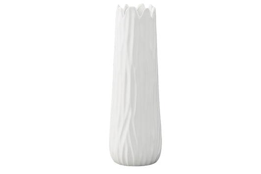 Ceramic Tall Round Vase Matte Finish White-16.50"H -246