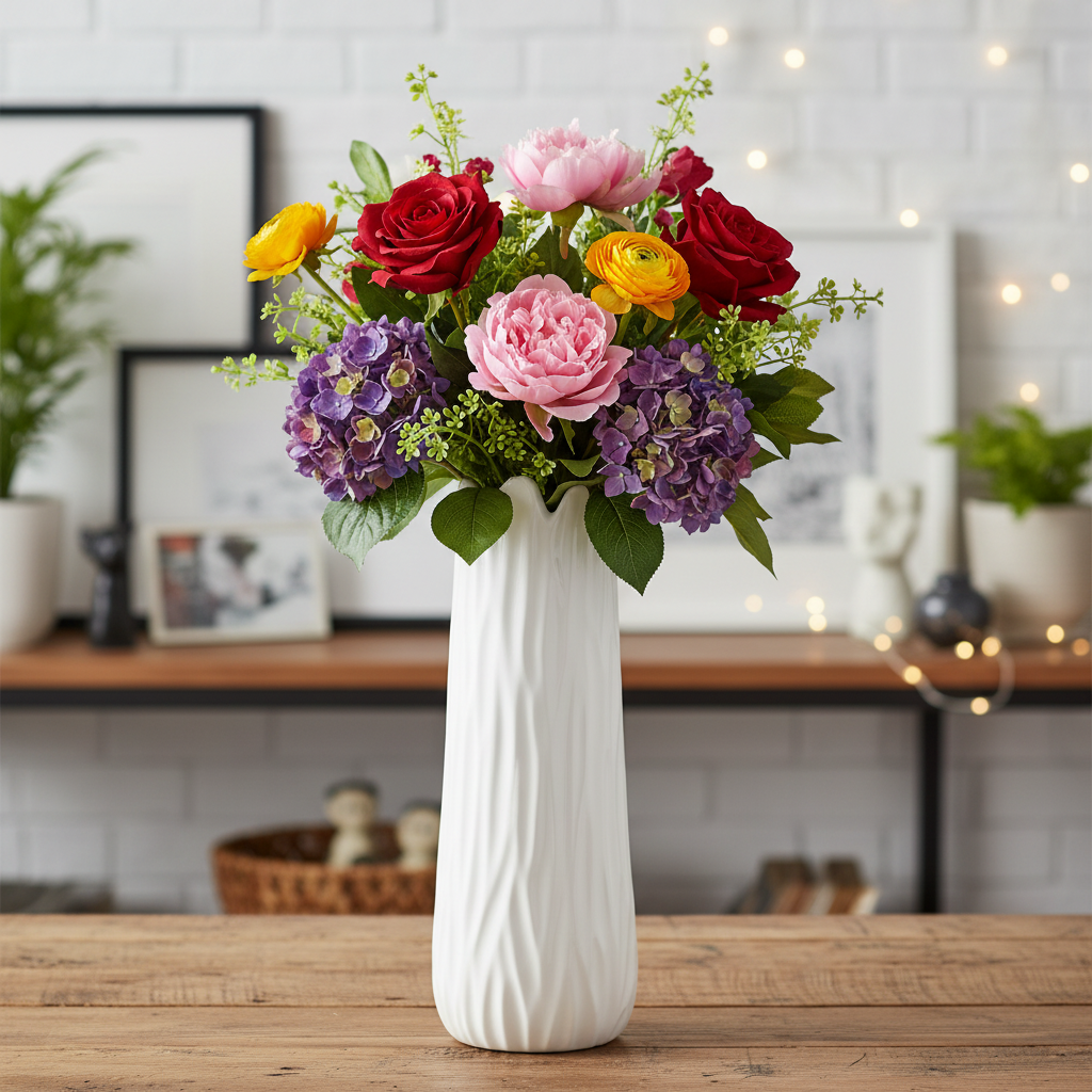 Mia Ceramic Tall Round Vase