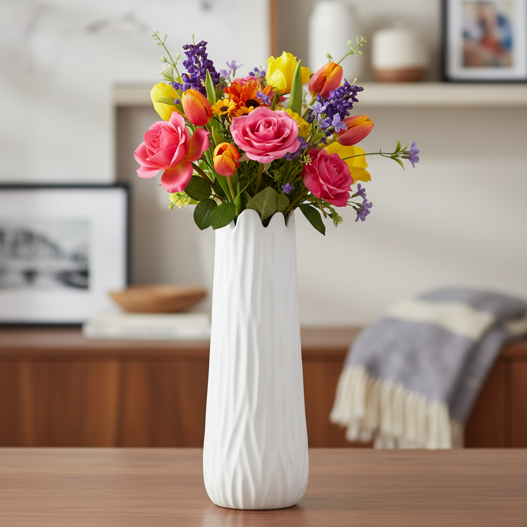 Mia Ceramic Tall Round Vase