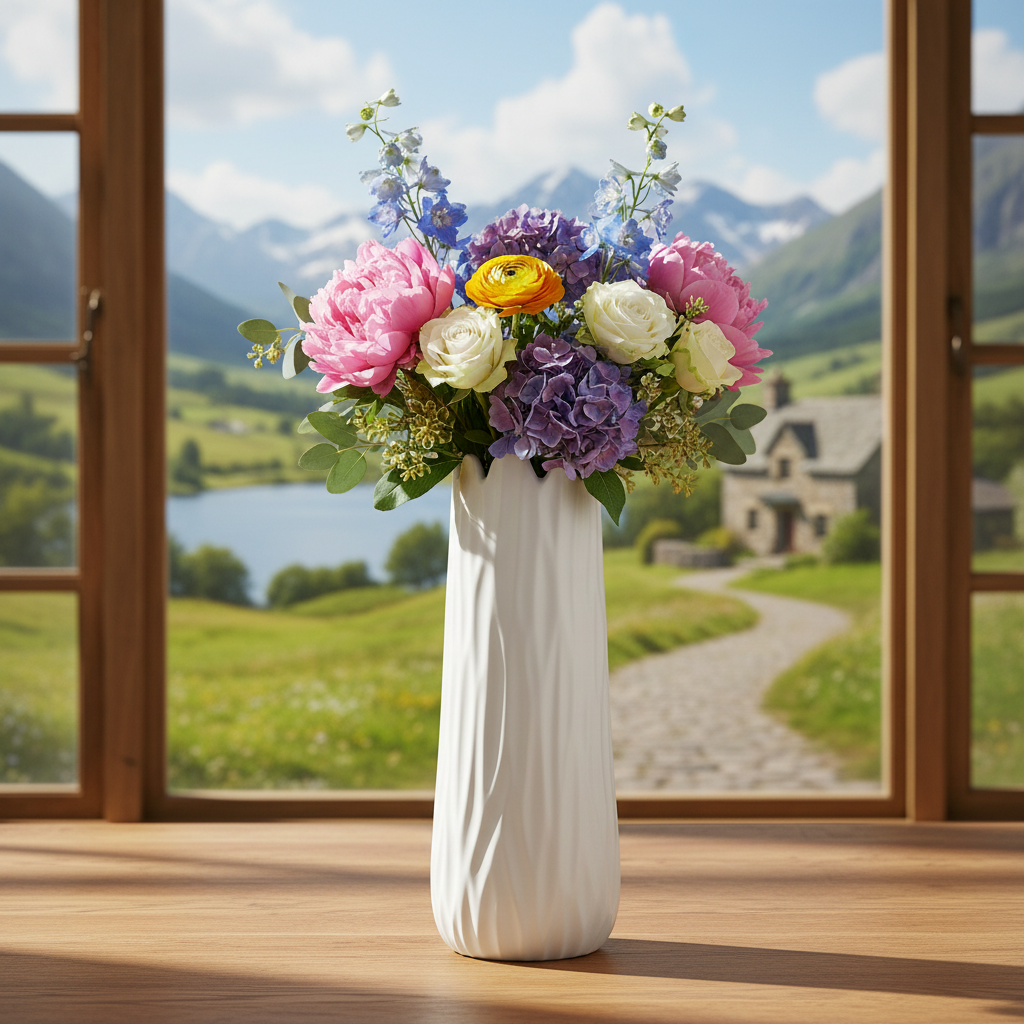 Mia Ceramic Tall Round Vase