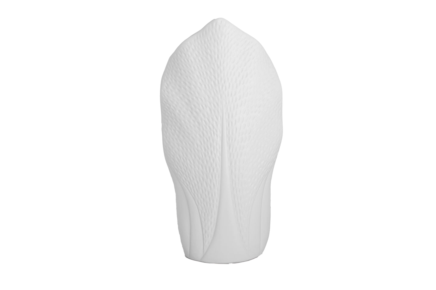 Ceramic Pyramidal Vase Matte Finish White-19.50"H