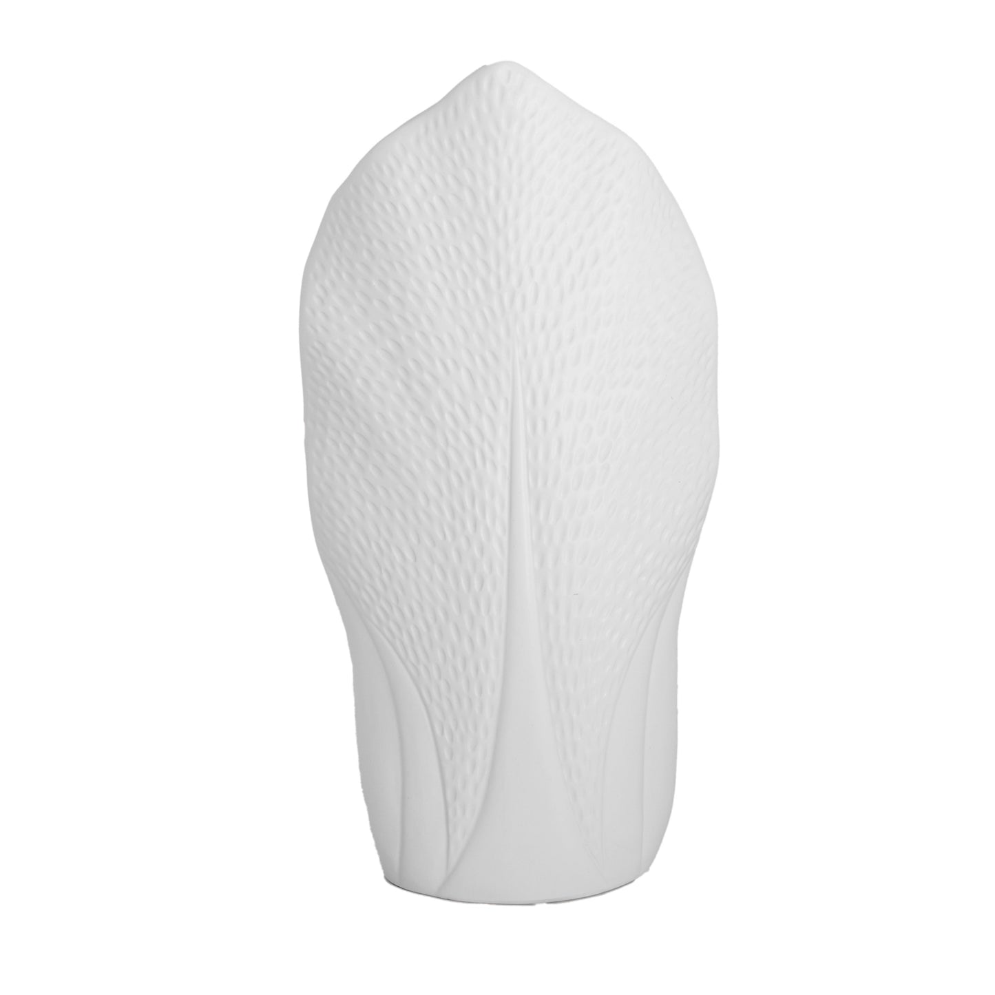 Londyn Ceramic Pyramidal Vase with Engraved Circle Design
