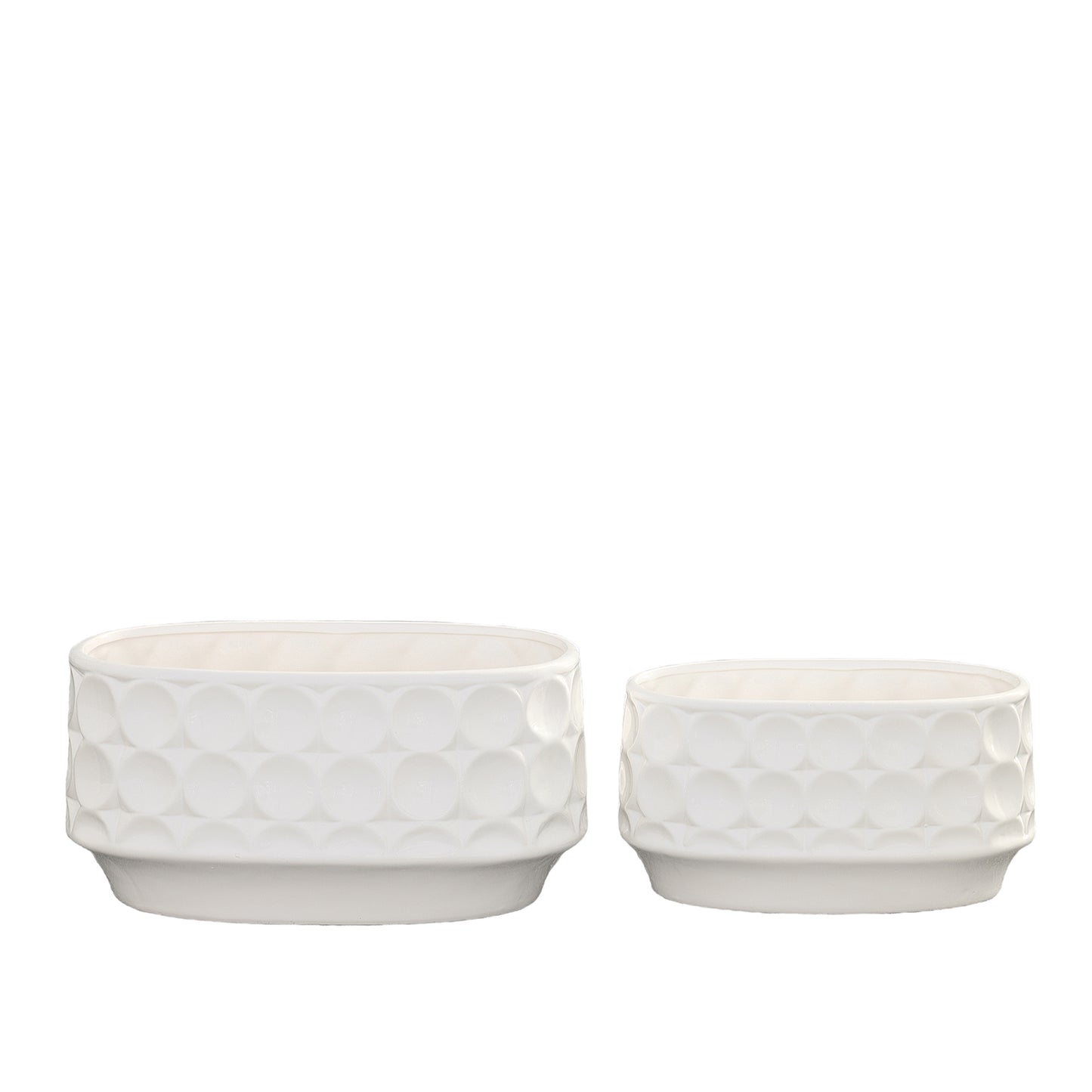 Yvessa Dotted Oval Ceramic Planter Set (Set of 2)