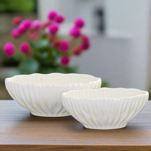 Seraphina Ceramic Low Oval Planter (Set of 2)