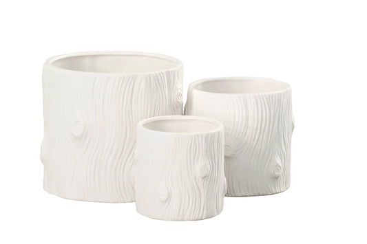 Ceramic Round Pot Matte Finish White-7.50"H -210