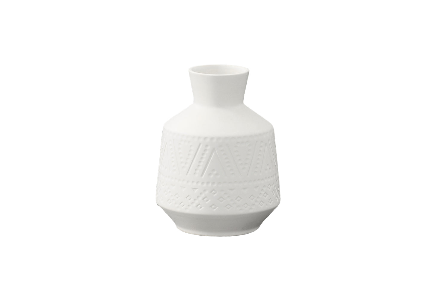 Ceramic Round Vase Matte Finish White