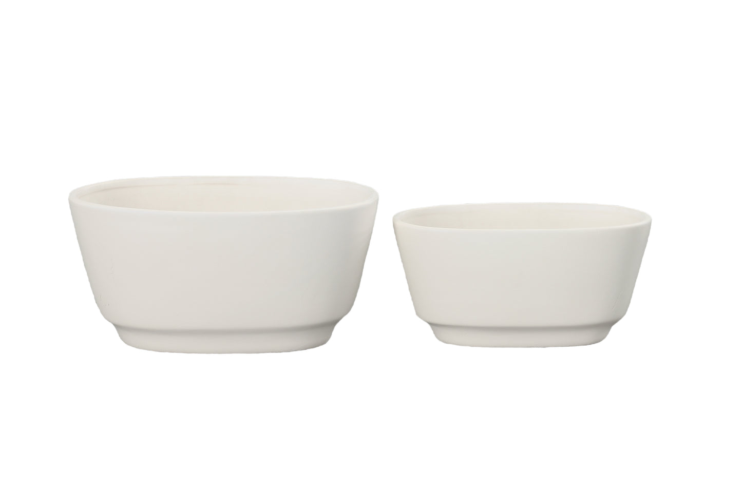 Ceramic Oval Pot Matte Finish White-6.50"H -4