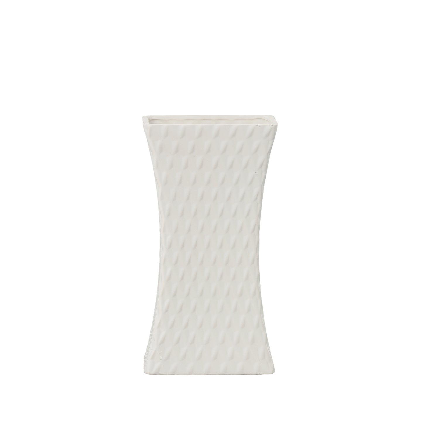 Felicia Ceramic Rectangular Pot with Diamond Pattern Design