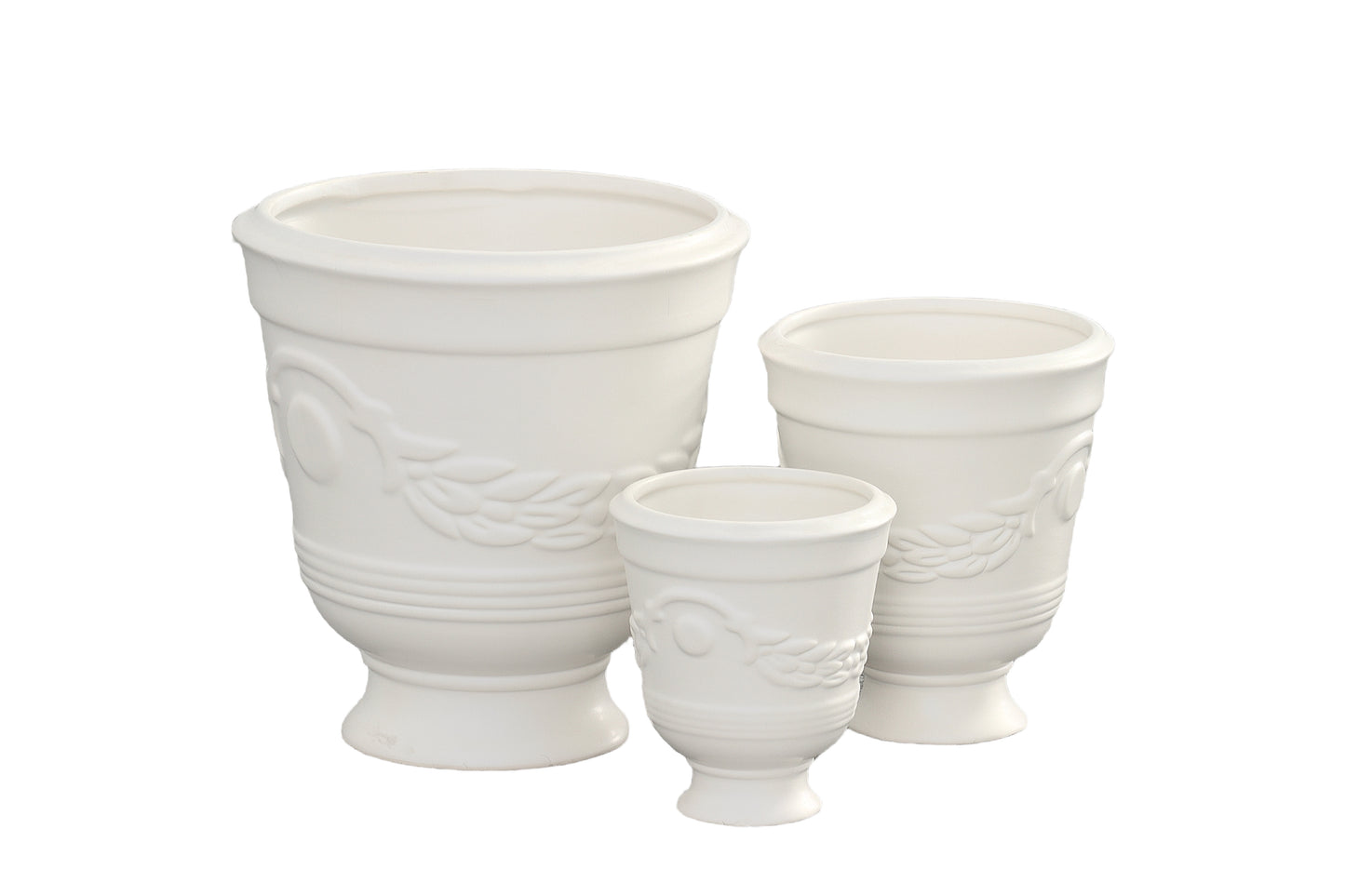 Ceramic Round Bellied Pot Matte Finish White-8.50"H