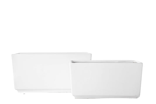 Ceramic Rectangle Pot Matte Finish-6.25"H