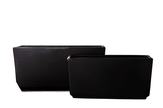 Ceramic Rectangle Pot Matte Finish-6.25"H
