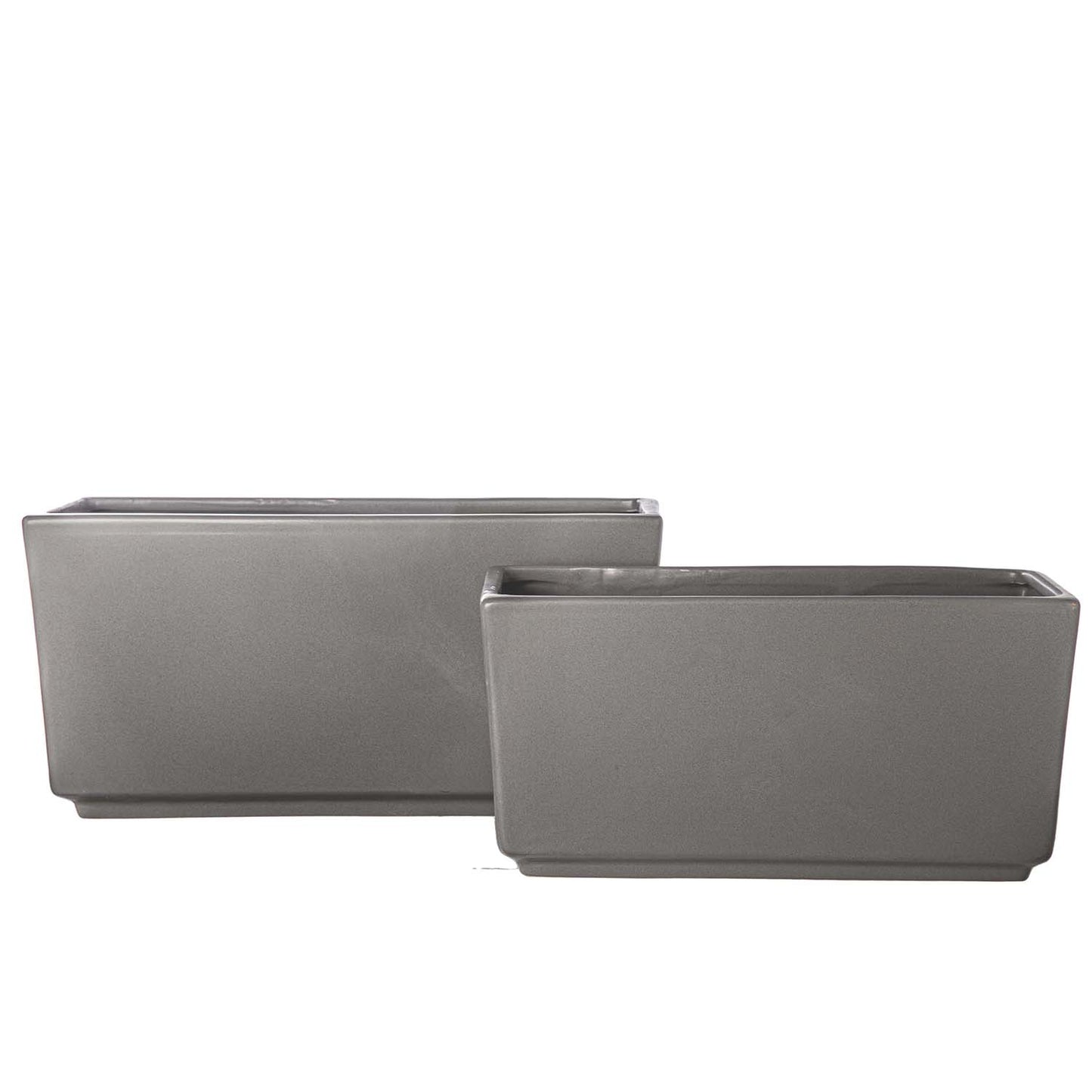 Deyra Tapered Rectangle Ceramic Planter Set (Set of 2)