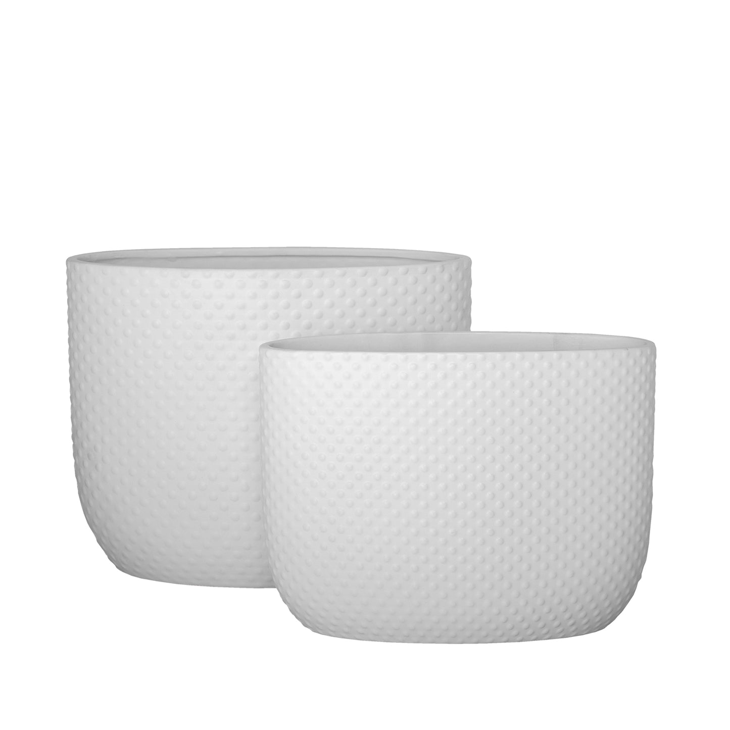Dovara Symmetry Oval Ceramic Planter Set (Set of 2)