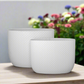 Dovara Symmetry Oval Ceramic Planter Set (Set of 2)