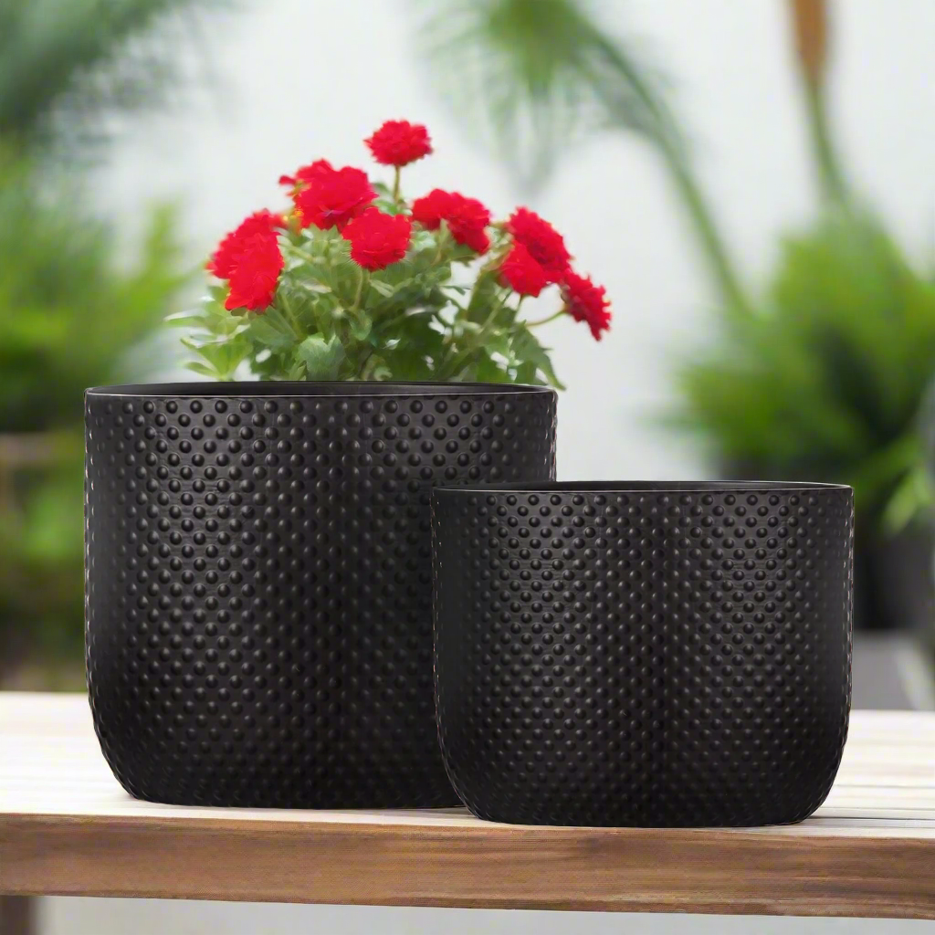 Dovara Symmetry Oval Ceramic Planter Set (Set of 2)
