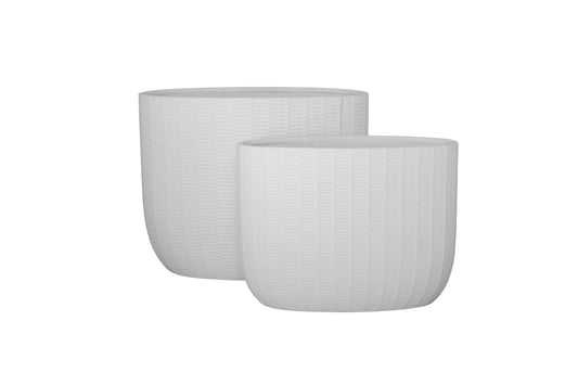 Ceramic Tall Oval Wide Opening Pot Matte Finish