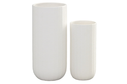 Ceramic Tall Round Pot Matte Finish-16.50"H