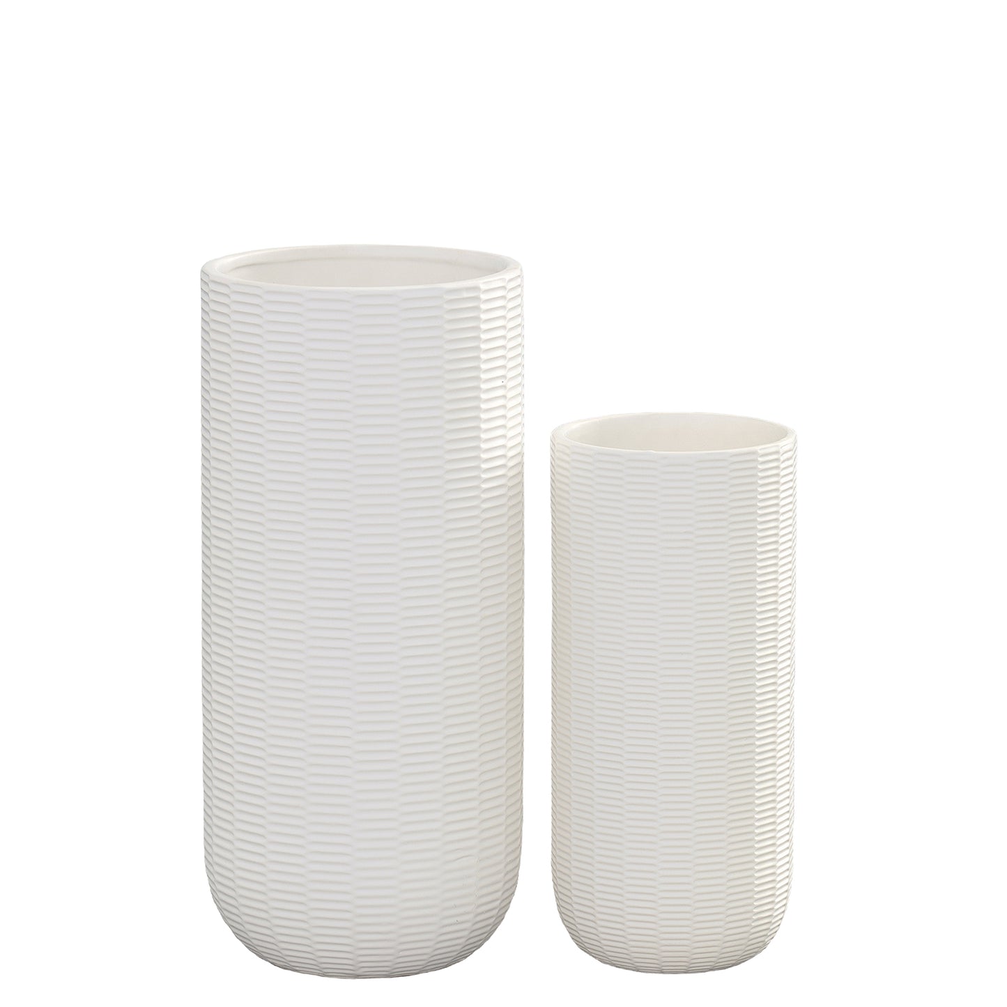 Cevira Tall Dash Line Ceramic Planter Set (Set of 2)
