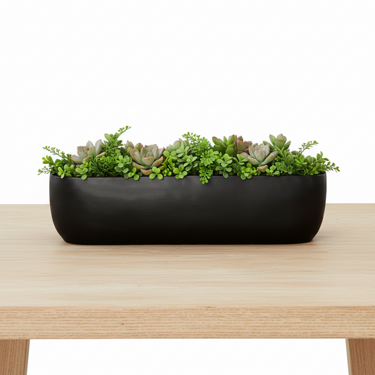 Laney Low Oval Ceramic Planter