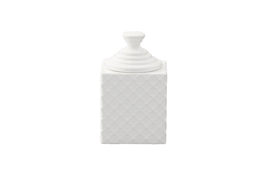 Ceramic Square Canister Gloss Finish White