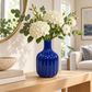 Leila Ceramic Bottle Vase with Embossed Column Design