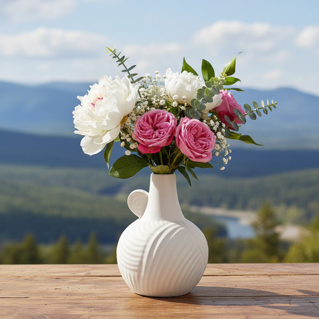 Clementine Ceramic Round Bellied Vase