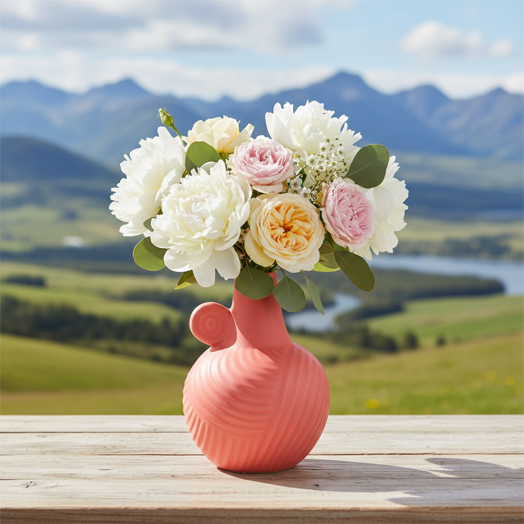 Clementine Ceramic Round Bellied Vase