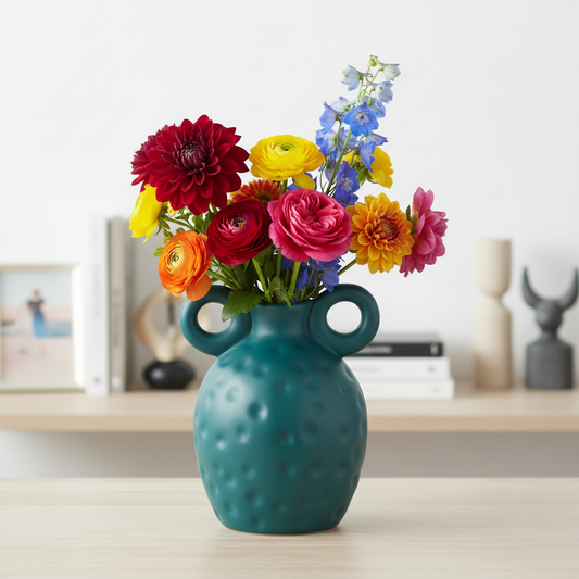 Elsie Ceramic Round Pelike Vase