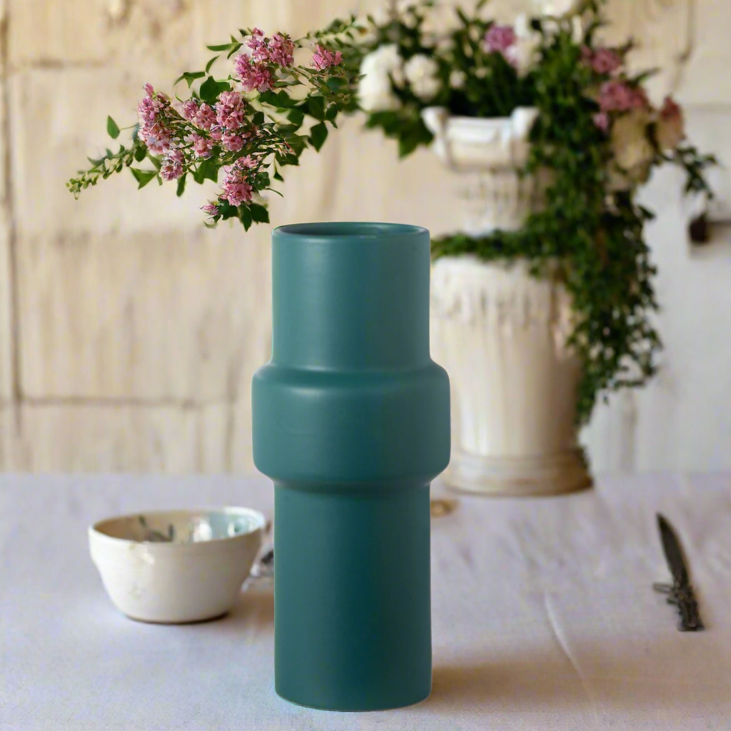 Mabel Ceramic Embossed Pipe Vase