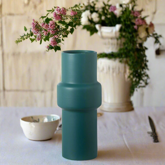 Mabel Ceramic Embossed Pipe Vase