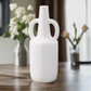 Milenne White Ring-Handled Ceramic Vase