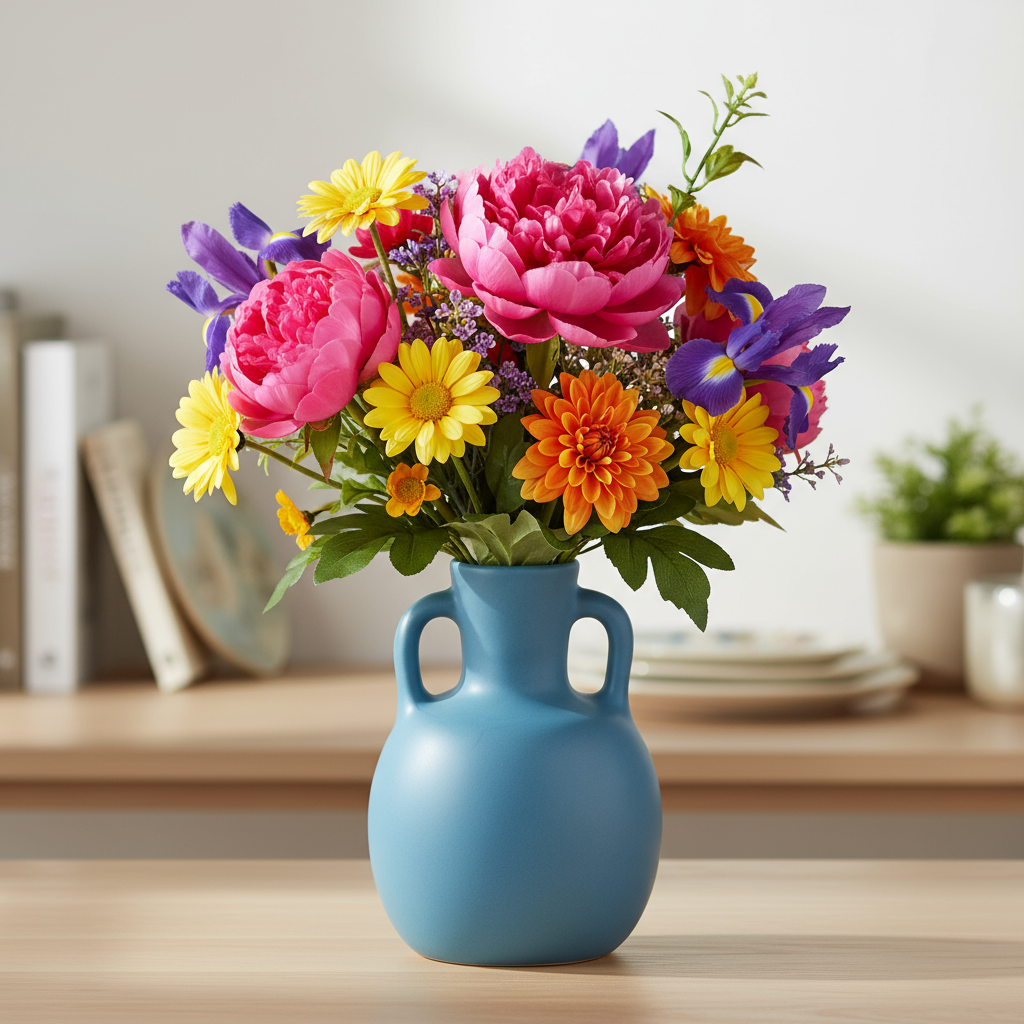 Jaide Ceramic Pelike Vase with Side Ring Handles