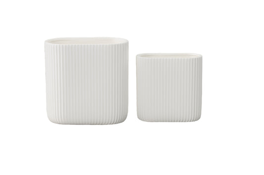 Ceramic Oval Pot Gloss Finish White