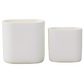Remi Corrugated Column Ceramic Oval Planter Set (Set of 2)