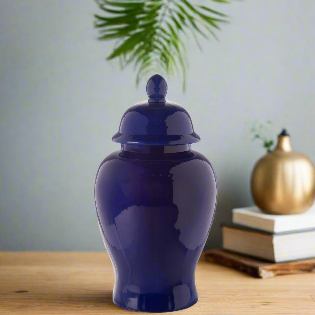 Ceramic Round Ginger/Temple Jar Gloss Finish