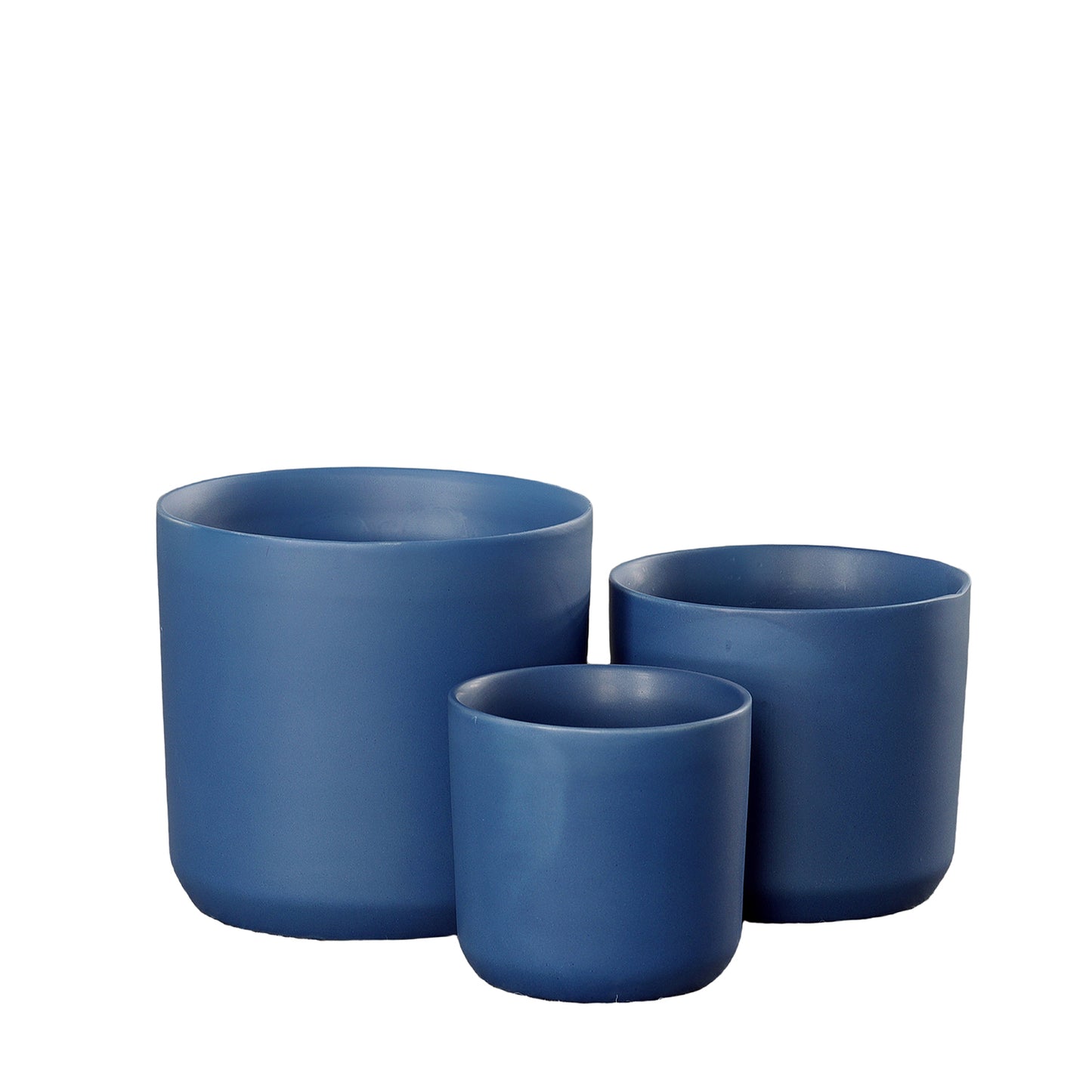 Neylan Matte Blue Ceramic Pot Set (Set of 3)