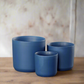 Neylan Matte Blue Ceramic Pot Set (Set of 3)