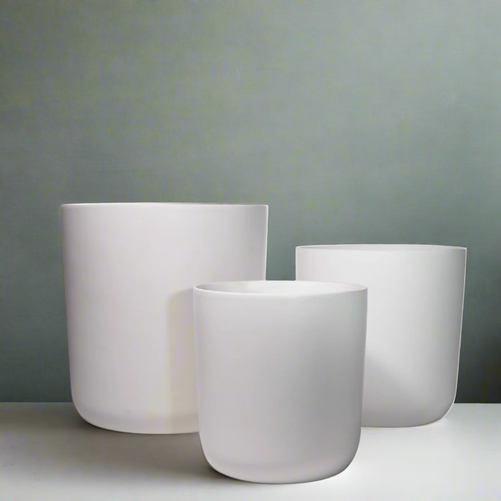 Neylan Matte Blue Ceramic Pot Set (Set of 3)